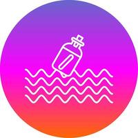 Message In A Bottle Line Gradient Circle Icon vector