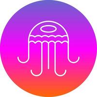 Jellyfish Line Gradient Circle Icon vector