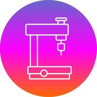 Milling Machine Line Gradient Circle Icon vector