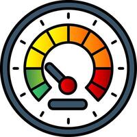 Speedometer Filled Gradient Icon vector