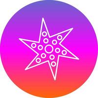 Starfish Line Gradient Circle Icon vector