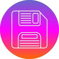 Floppy Disk Line Gradient Circle Icon vector