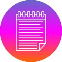 Notepad Line Gradient Circle Icon vector