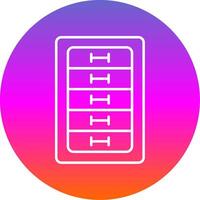 Cabinet Drawer Line Gradient Circle Icon vector