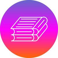 Books Line Gradient Circle Icon vector