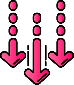 Decrease Filled Gradient Icon vector