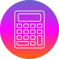 Calculator Line Gradient Circle Icon vector