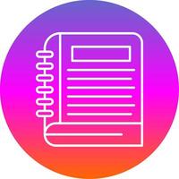 Notebook Line Gradient Circle Icon vector