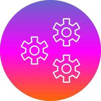 Setting Line Gradient Circle Icon vector