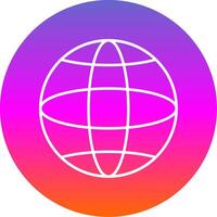 Global Line Gradient Circle Icon vector
