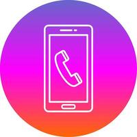 Phone Call Line Gradient Circle Icon vector