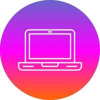 Laptop Computer Line Gradient Circle Icon vector