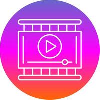 Video Player Line Gradient Circle Icon vector