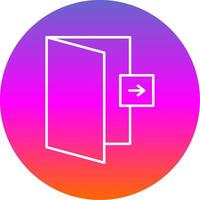 Logout Line Gradient Circle Icon vector