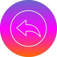 Previous Line Gradient Circle Icon vector