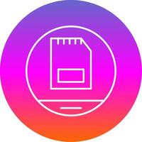 Memory Card Line Gradient Circle Icon vector