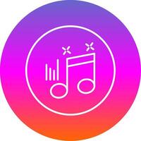 Musical Note Line Gradient Circle Icon vector
