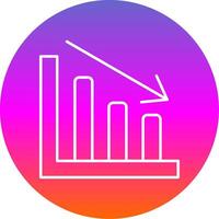 Line chart Line Gradient Circle Icon vector