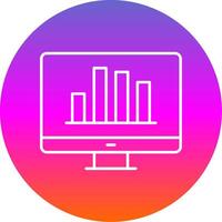 Online Bar Chart Line Gradient Circle Icon vector