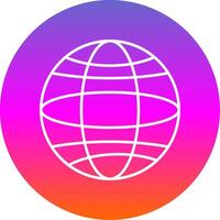 Globe Line Gradient Circle Icon vector