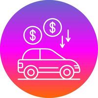 Car Loan Line Gradient Circle Icon vector