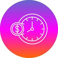 Time Is Money Line Gradient Circle Icon vector