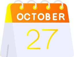 27th of October Filled Gradient Icon vector