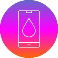 Water Drop Line Gradient Circle Icon vector