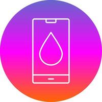 Water Drop Line Gradient Circle Icon vector