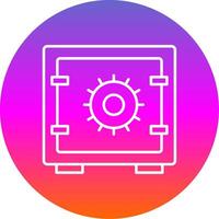 Safe Box Line Gradient Circle Icon vector