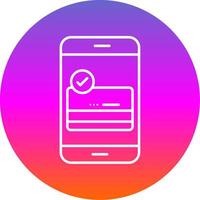 Payment Gateway Line Gradient Circle Icon vector
