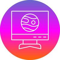 Live Stream Line Gradient Circle Icon vector