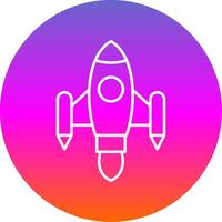 Space Ship Launch Line Gradient Circle Icon vector