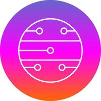 Mars Line Gradient Circle Icon vector