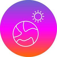 Earth Line Gradient Circle Icon vector