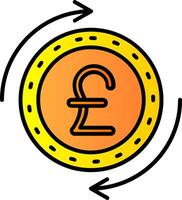 Pound Filled Gradient Icon vector