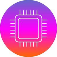 CPU Line Gradient Circle Icon vector