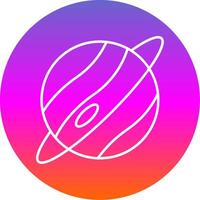 Planet Line Gradient Circle Icon vector