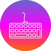 teclado línea degradado circulo icono vector
