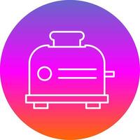 Toaster Line Gradient Circle Icon vector