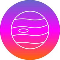 Planet Line Gradient Circle Icon vector