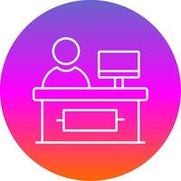 Cashier Line Gradient Circle Icon vector