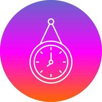 Wall Clock Line Gradient Circle Icon vector