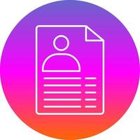 Document Line Gradient Circle Icon vector