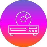 Dvd Player Line Gradient Circle Icon vector