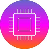 Circuit Board Line Gradient Circle Icon vector