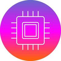 Circuit Board Line Gradient Circle Icon vector