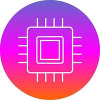 Circuit Board Line Gradient Circle Icon vector