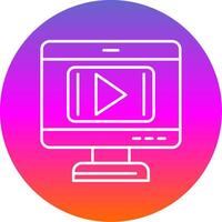 Video Player Line Gradient Circle Icon vector