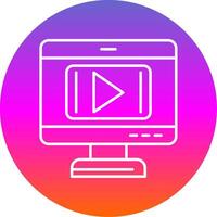 Video Player Line Gradient Circle Icon vector